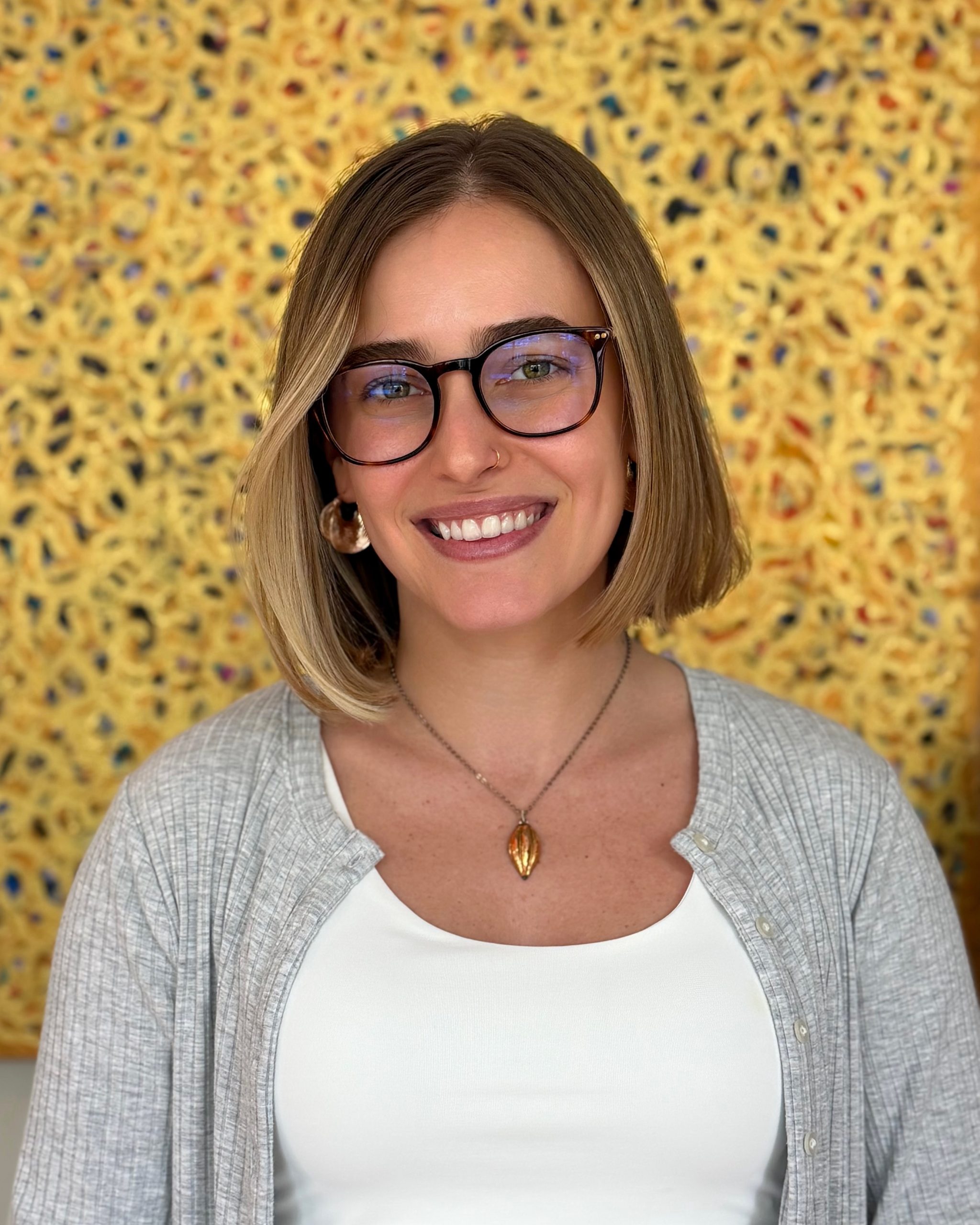 Image of smiling art therapist